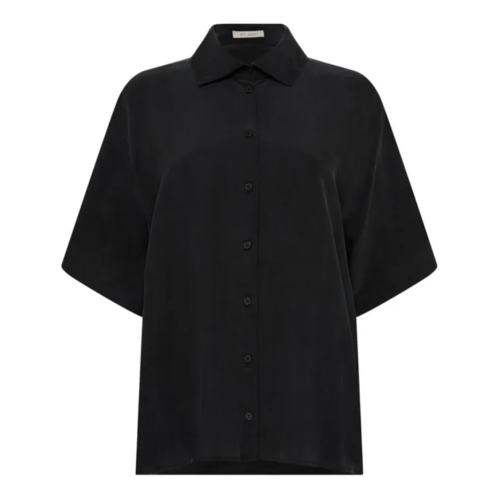Camisa de seda | Negro- Imagen del producto n°0