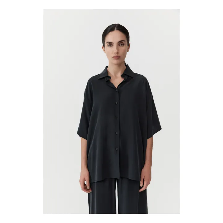 Camisa de seda | Negro- Imagen del producto n°1