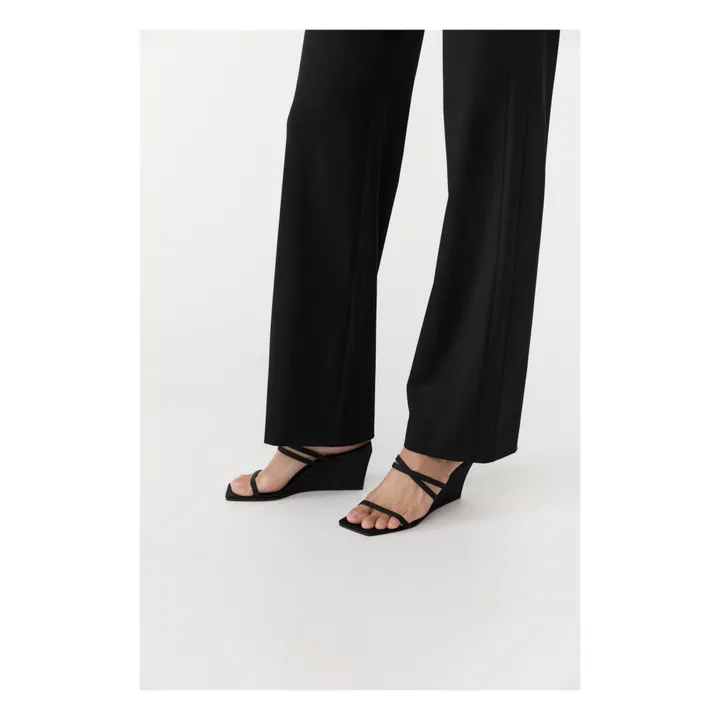 Mules Cross Wedge | Noir- Image produit n°0