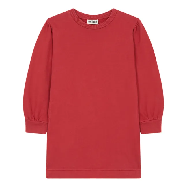 Puff Sleeve Sweater Dress | Cherry red