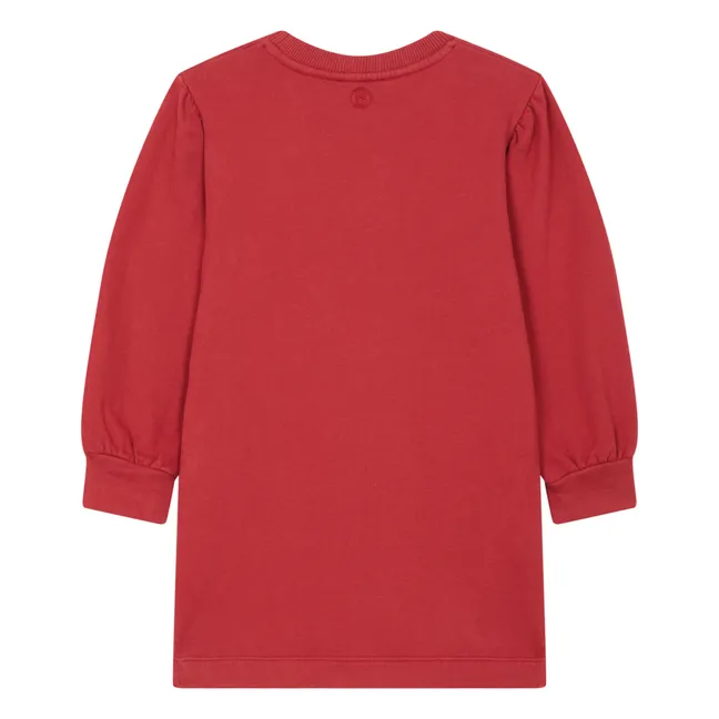 Puff Sleeve Sweater Dress | Cherry red
