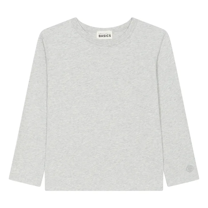 Organic Cotton Long-sleeved T-shirt | Heather grey- Product image n°0
