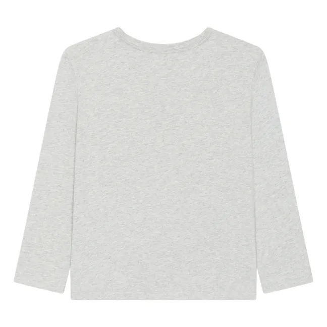 T-Shirt Langarm Bio-Baumwolle | Grau Meliert