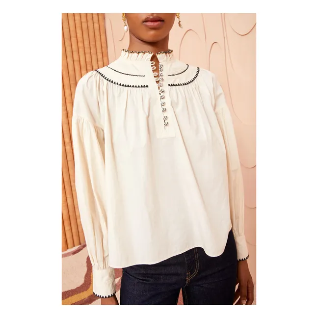 Lennie Cotton Poplin Blouse | Ivory