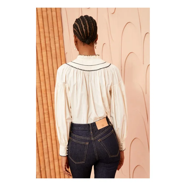 Blusa Lennie de popelina de algodón | Marfil- Imagen del producto n°2