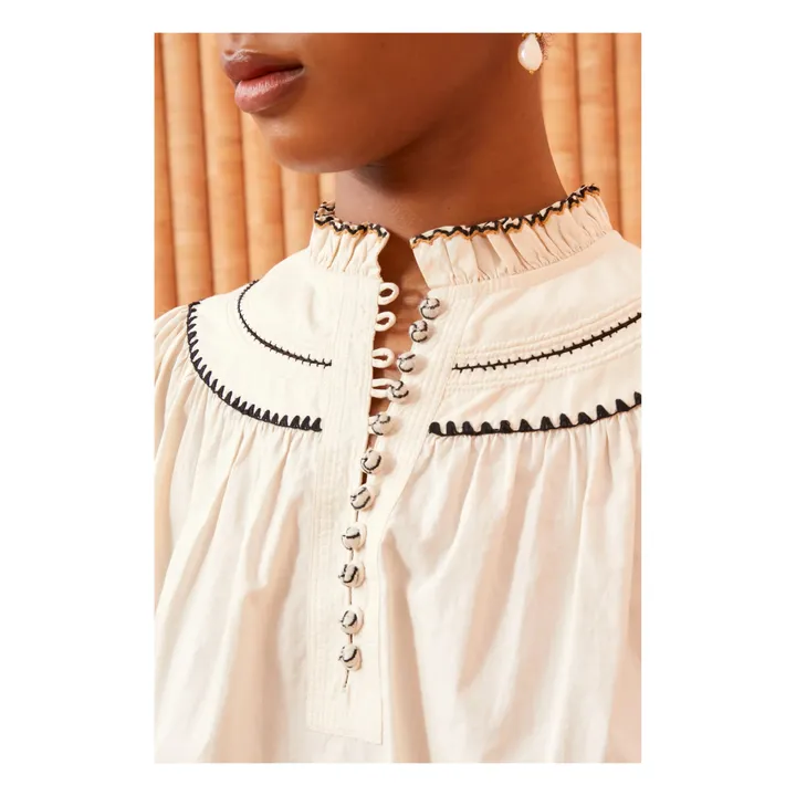 Blusa Lennie de popelina de algodón | Marfil- Imagen del producto n°4