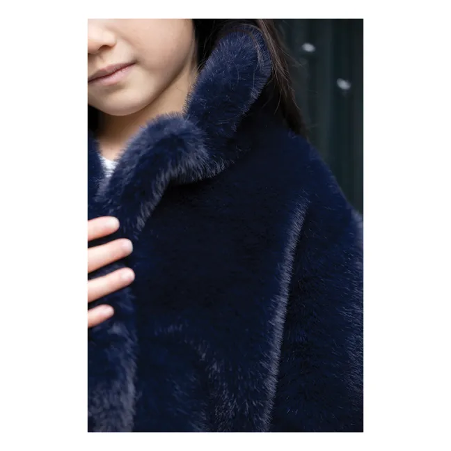 Abrigo de piel sintética | Azul Marino