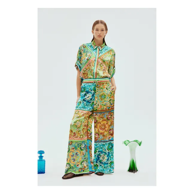 Pantalón Dreamer de satén de seda | Verde