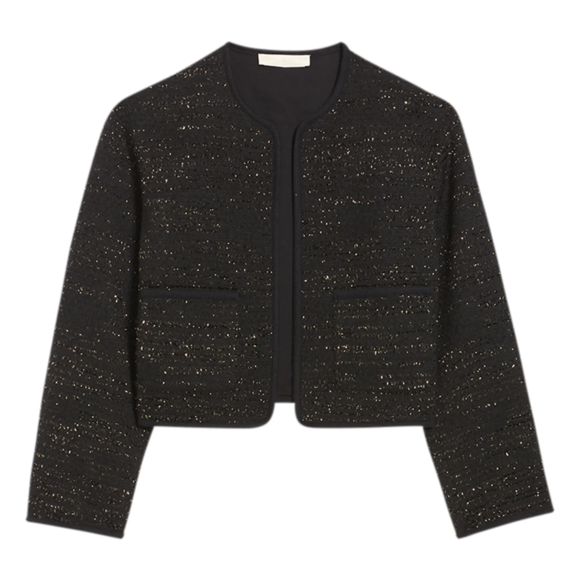 Vanessa Bruno Black Bernie Tweed Metallic Jacket