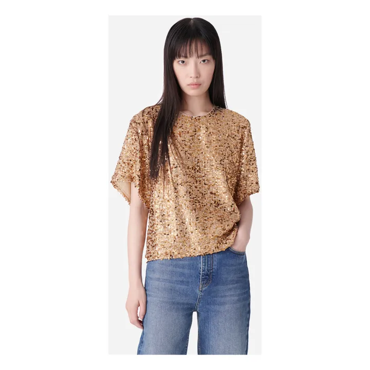 Bolero Sequins T-Shirt | Goldbraun- Produktbild Nr. 1