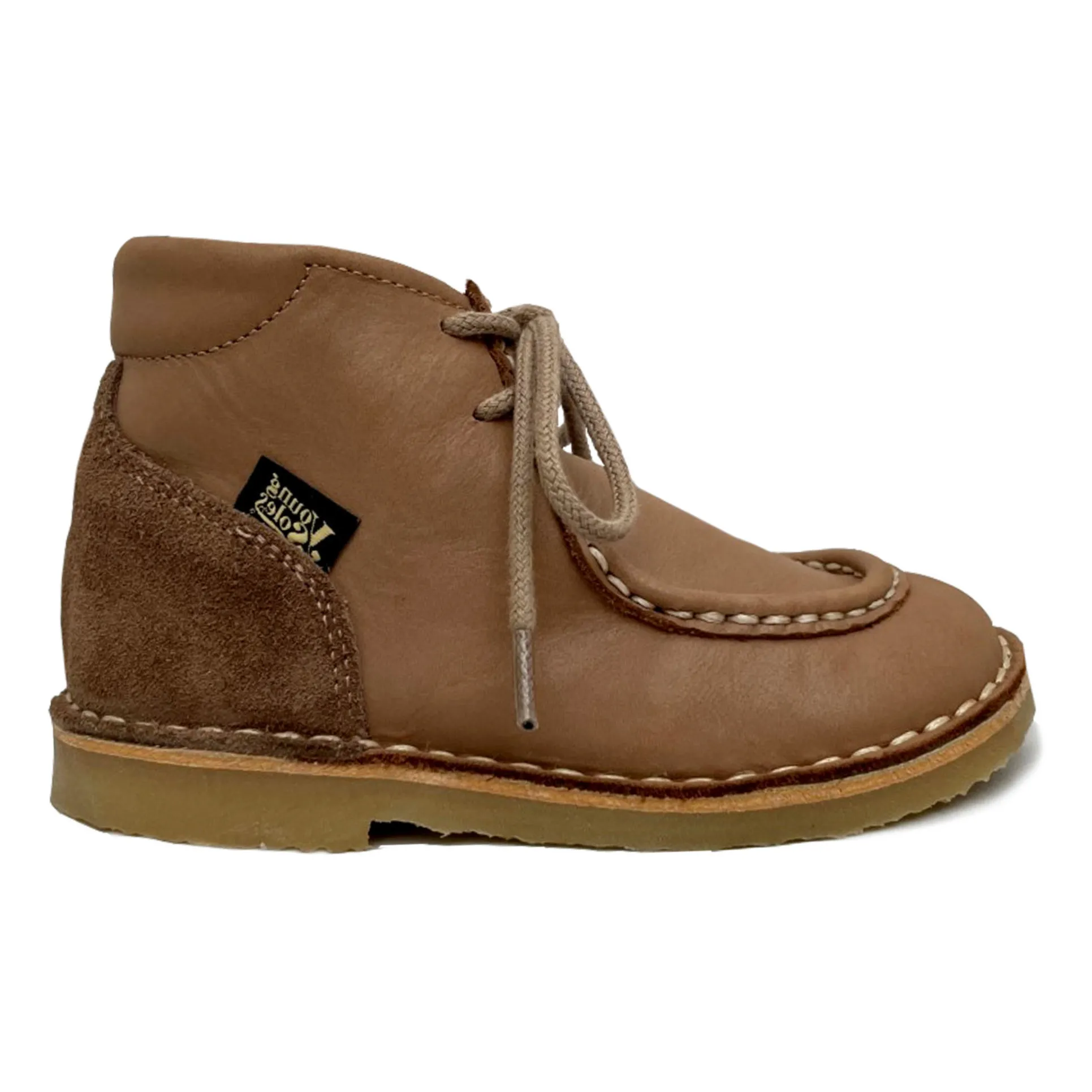 Young Soles Camel Boomer Lace-Up Boots