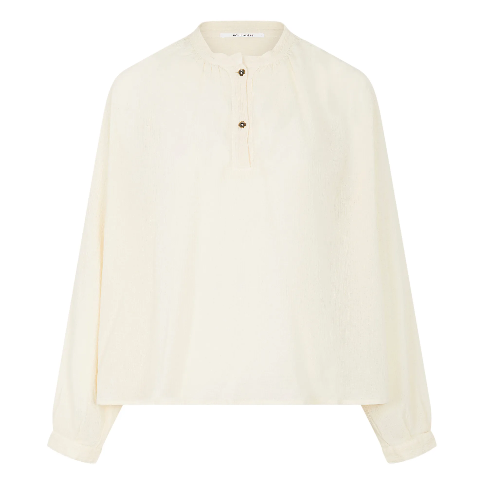 Pomandère Ecru Cotton Gauze Blouse
