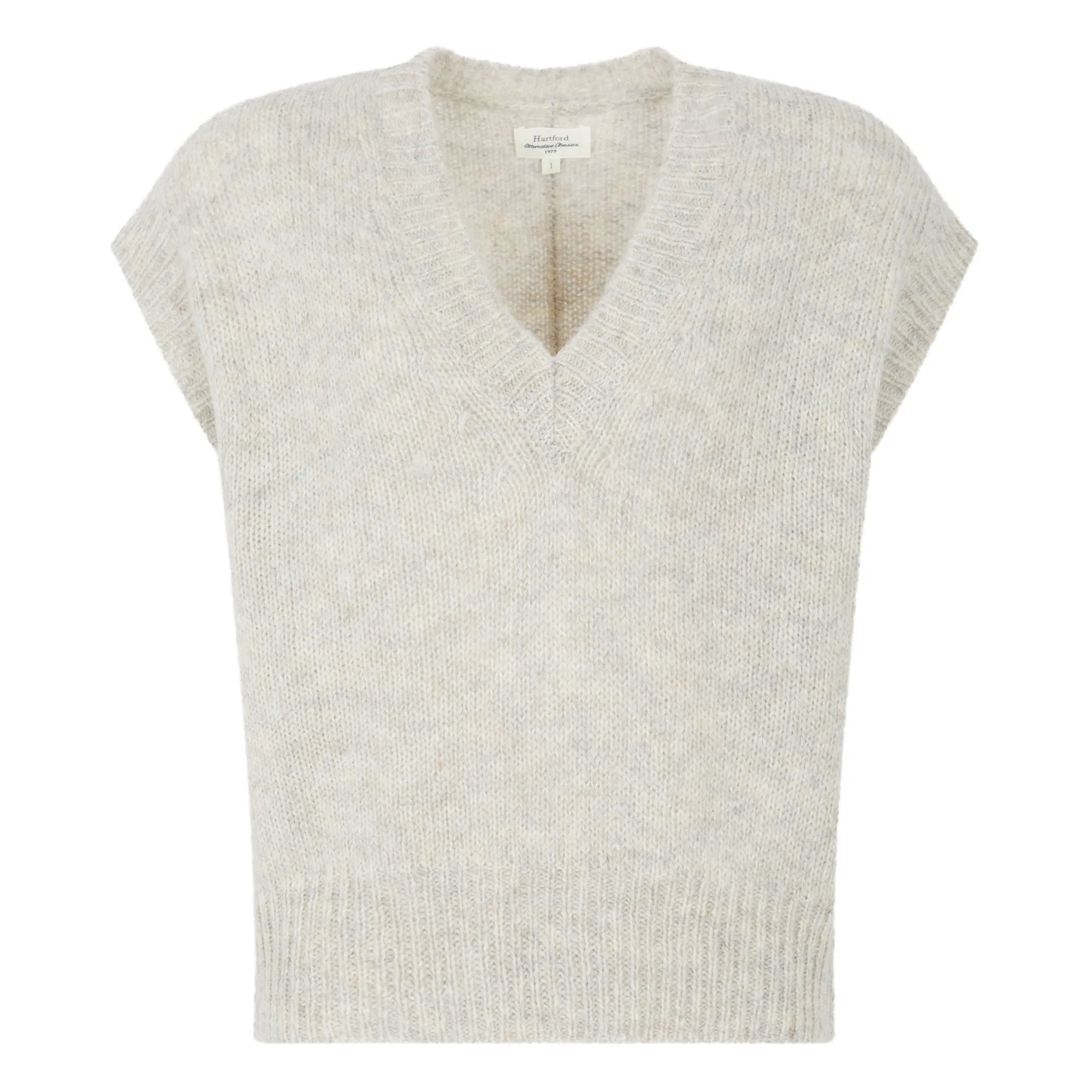 Hartford Ecru Mirve Wool Sleeveless Sweater