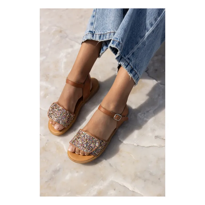 Sandales Scratchs Paillettes | Marron- Image produit n°2