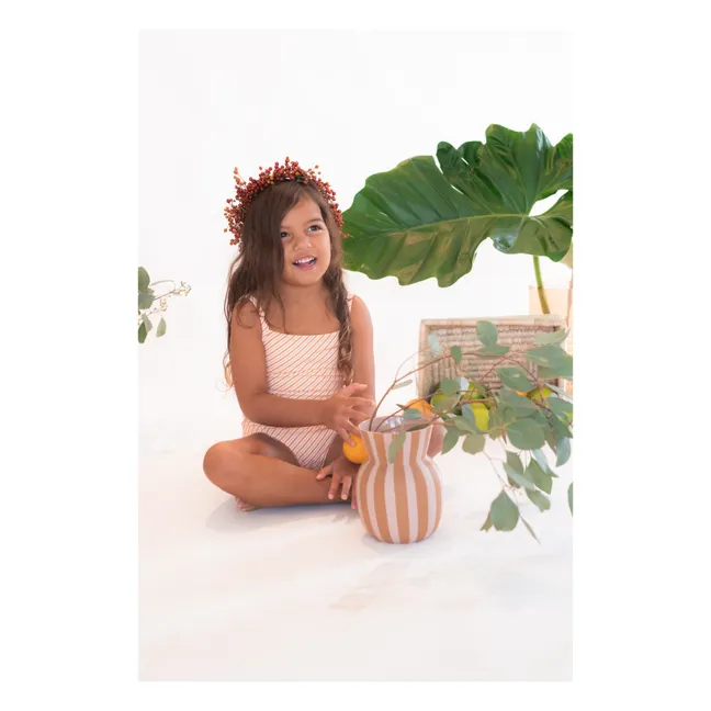 Maillot 1 Pièce Mara Rayé | Corail