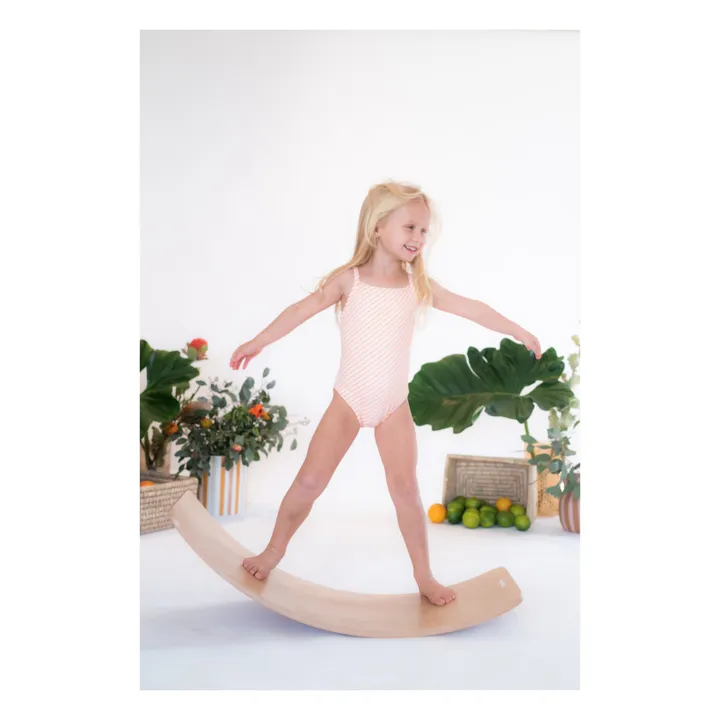 Traje de baño de una pieza a rayas Mara | Coral- Imagen del producto n°4