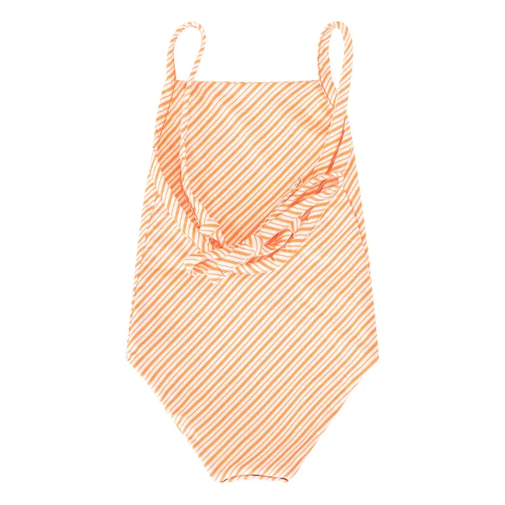 Traje de baño de una pieza a rayas Mara | Coral- Imagen del producto n°9