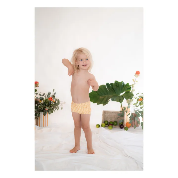 Short de Bain Lumi Rayé | Orange- Image produit n°1