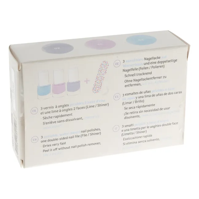 Set of 3 peelable nail polishes | Blue