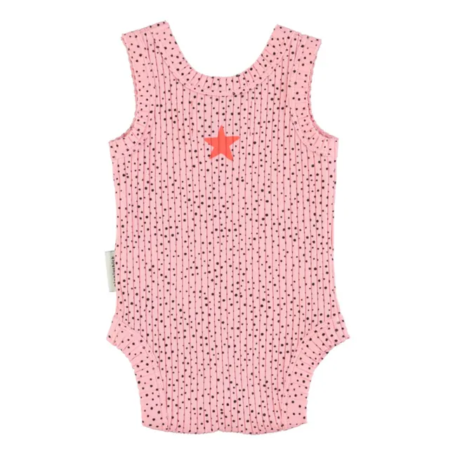 Ribbed Organic Cotton Sleeveless Bodysuit | Pink