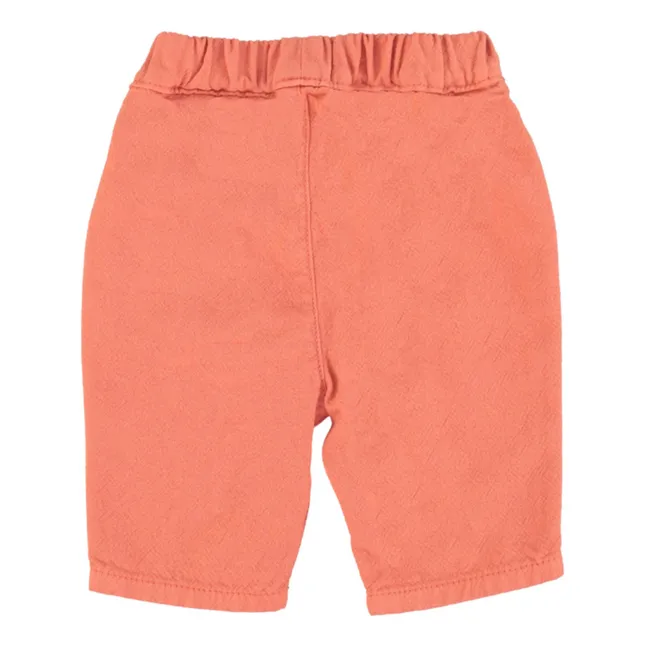 Baby organic cotton trousers | Coral