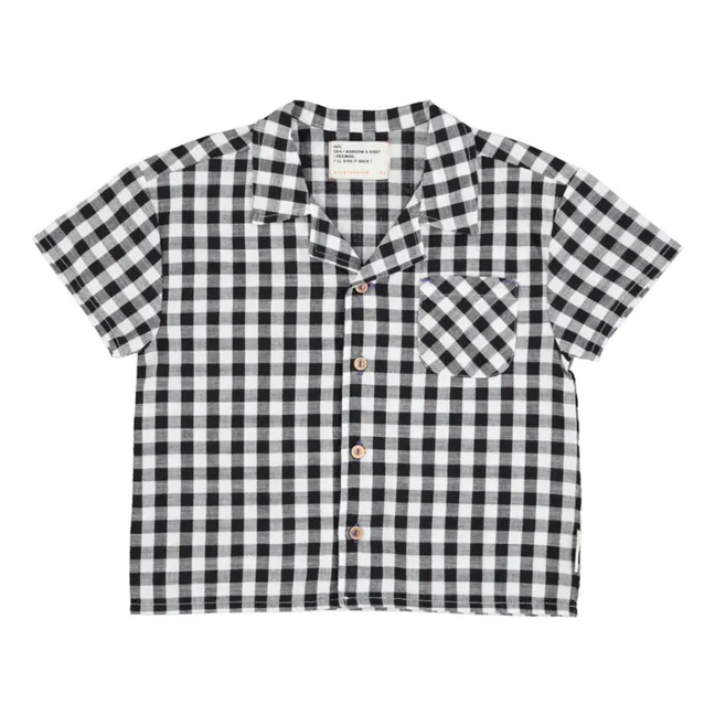 Vichy-Hemd aus Bio-Baumwolle | Schwarz