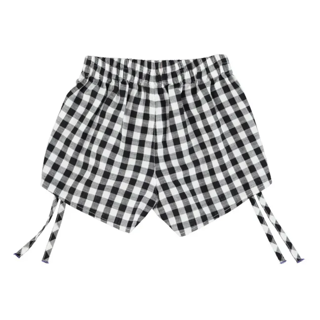 Vichy-Shorts aus Bio-Baumwolle | Schwarz