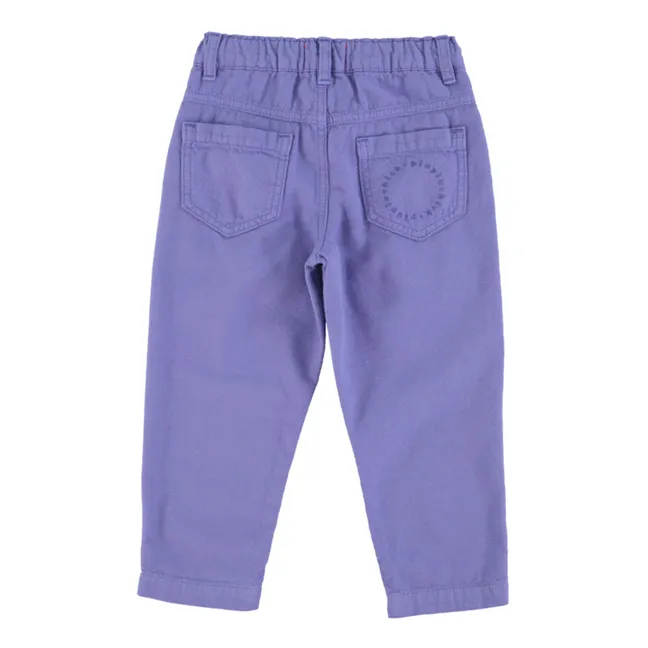 Mom fit organic cotton trousers | Purple