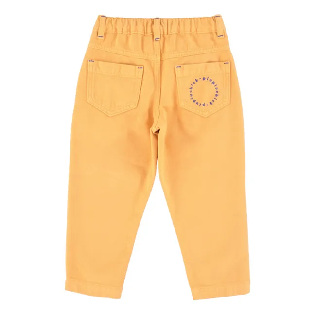 Mom fit organic cotton trousers | Mustard