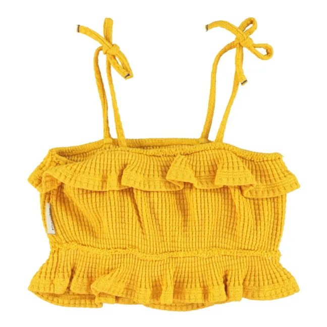 By The Sun Organic Cotton Embossed Top | Yellow