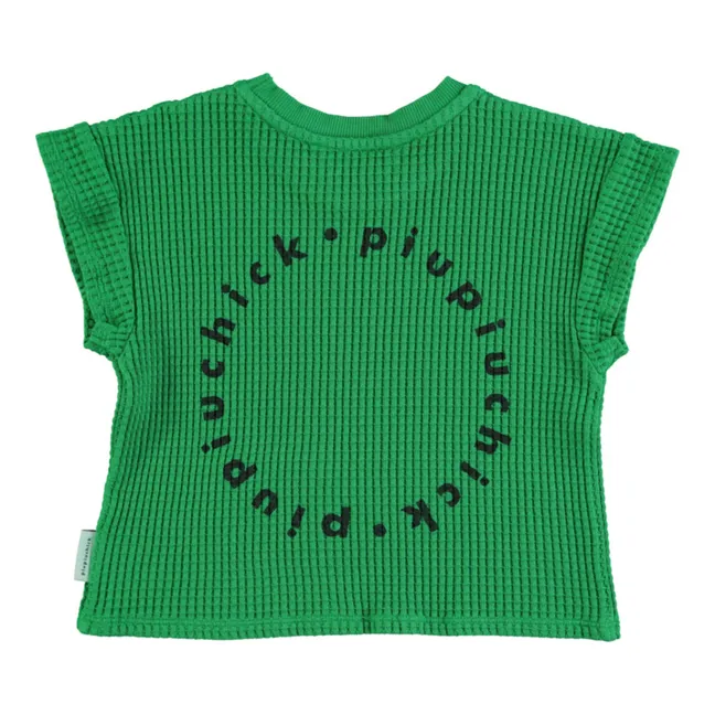 Maglietta con logo in cotone organico in rilievo | Verde
