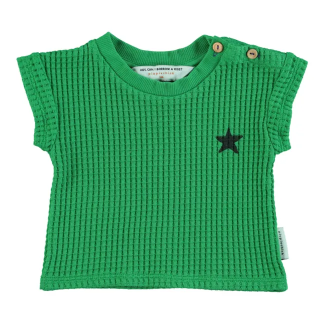 T-Shirt mit geprägtem Logo aus Bio-Baumwolle | Grün