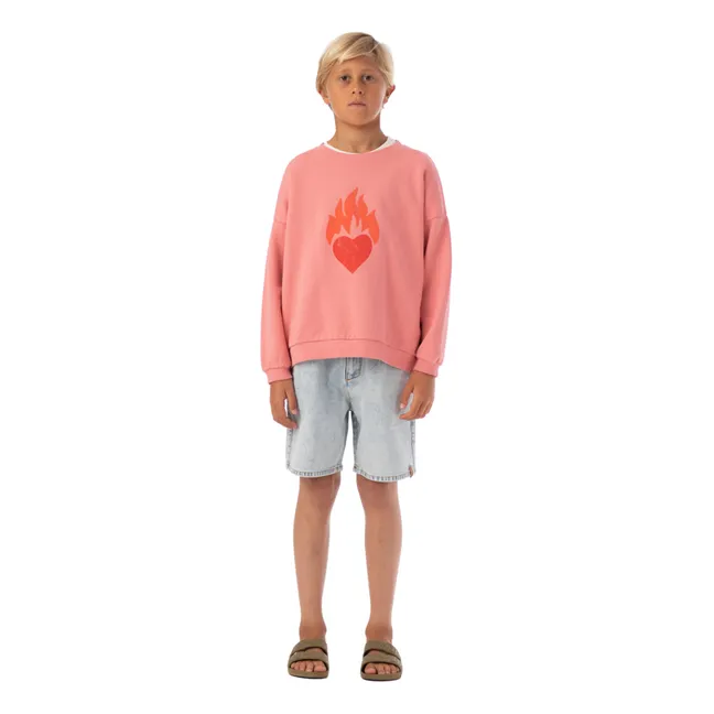 Sweatshirt Herz Bio-Baumwolle | Rosa