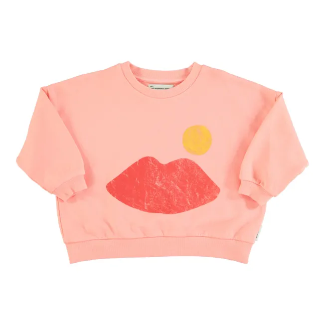 Sweatshirt Lips Bio-Baumwolle | Pfirsichfarben
