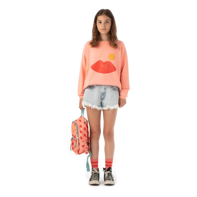 Lips organic cotton sweatshirt | Peach