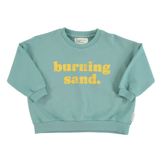 Burning Sand organic cotton sweatshirt | Peacock blue