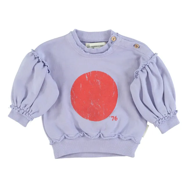 Sweatshirt mit Ballonärmeln aus Bio-Baumwolle | Lavendel