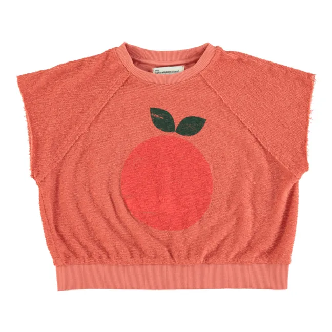 Ärmelloses Sweatshirt Frottee Apfel | Terracotta