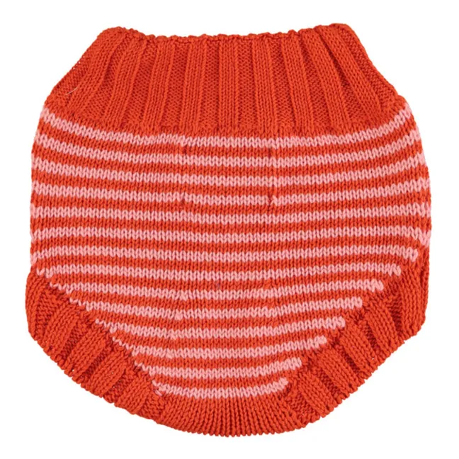 Organic Cotton Stripe Knitted Bloomer | Red