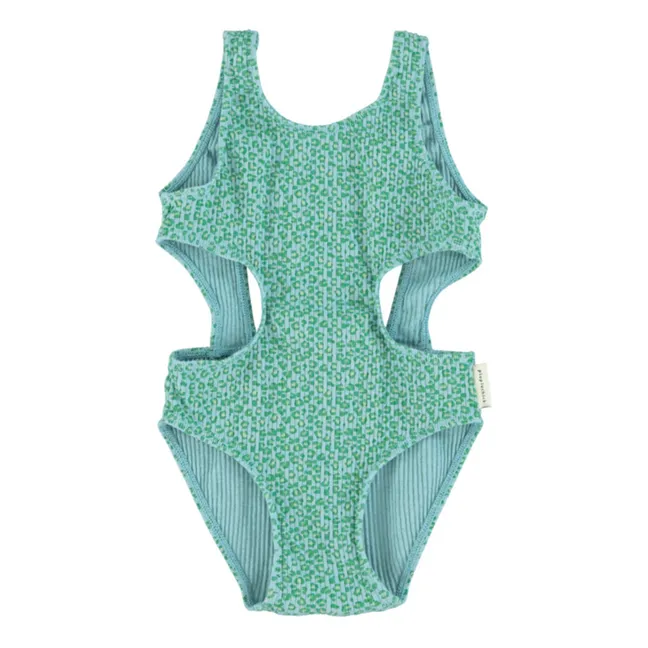 Leoparden-Badeanzug aus recyceltem Material | Blau