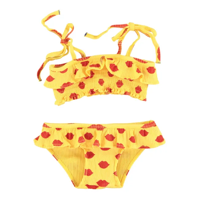 Lips 2-Piece Swimsuit Recycled Material | Yellow
