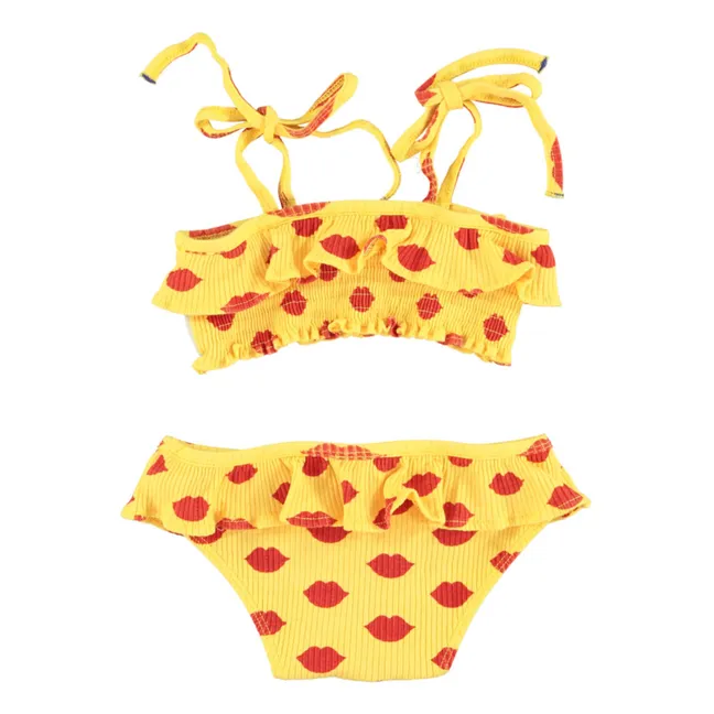 Lips 2-Piece Swimsuit Recycled Material | Yellow