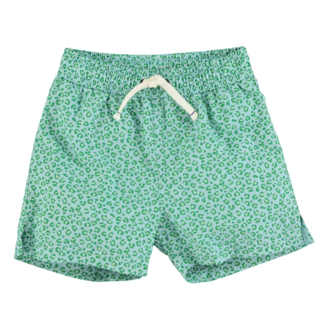 Leopard Swim Shorts Recycled Material | Light blue