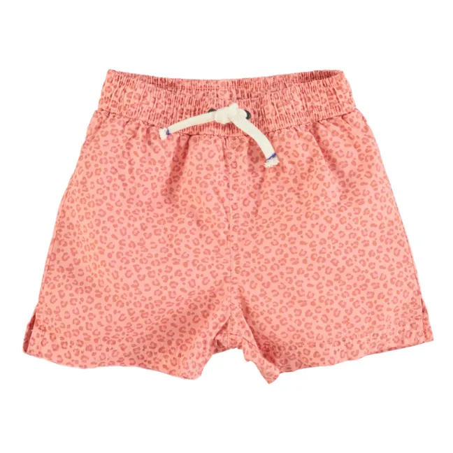 Leopard Swim Shorts Recycled Material | Peach
