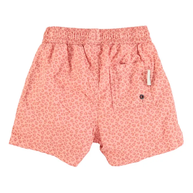 Leopard Swim Shorts Recycled Material | Peach