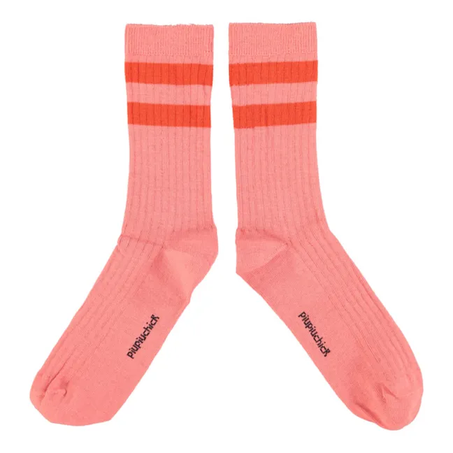 Chaussettes Rayure | Rose