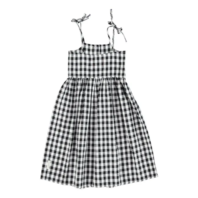 Vichy-Kleid aus Bio-Baumwolle | Schwarz