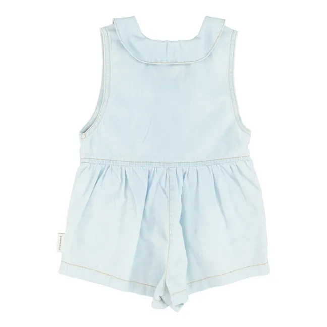 Claudine Neck Playsuit Chambray | Light Blue