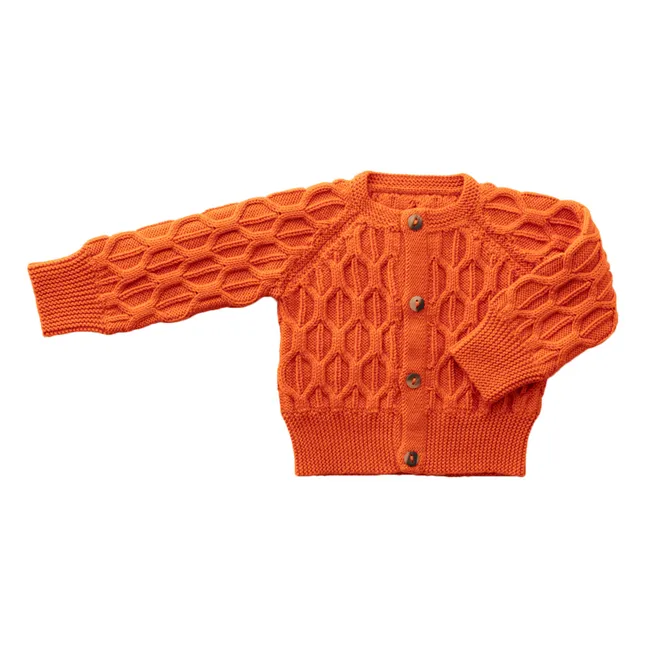Chaqueta reversible de lana merina Flo | Naranja