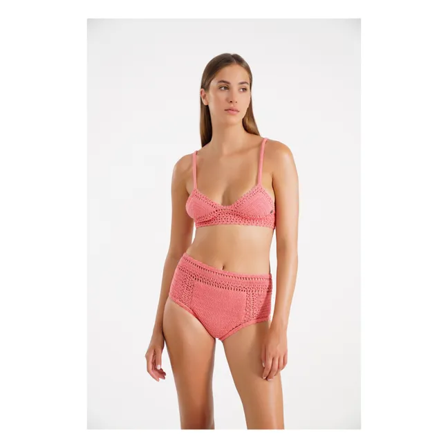 Top bikini, modello: Essential Babydoll, all'uncinetto | Rosa